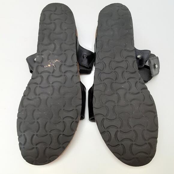 Naot Ashley Rhinestone Black Leather Slide Sandals Open Toe Womens 11 Orthotic - Picture 6 of 10